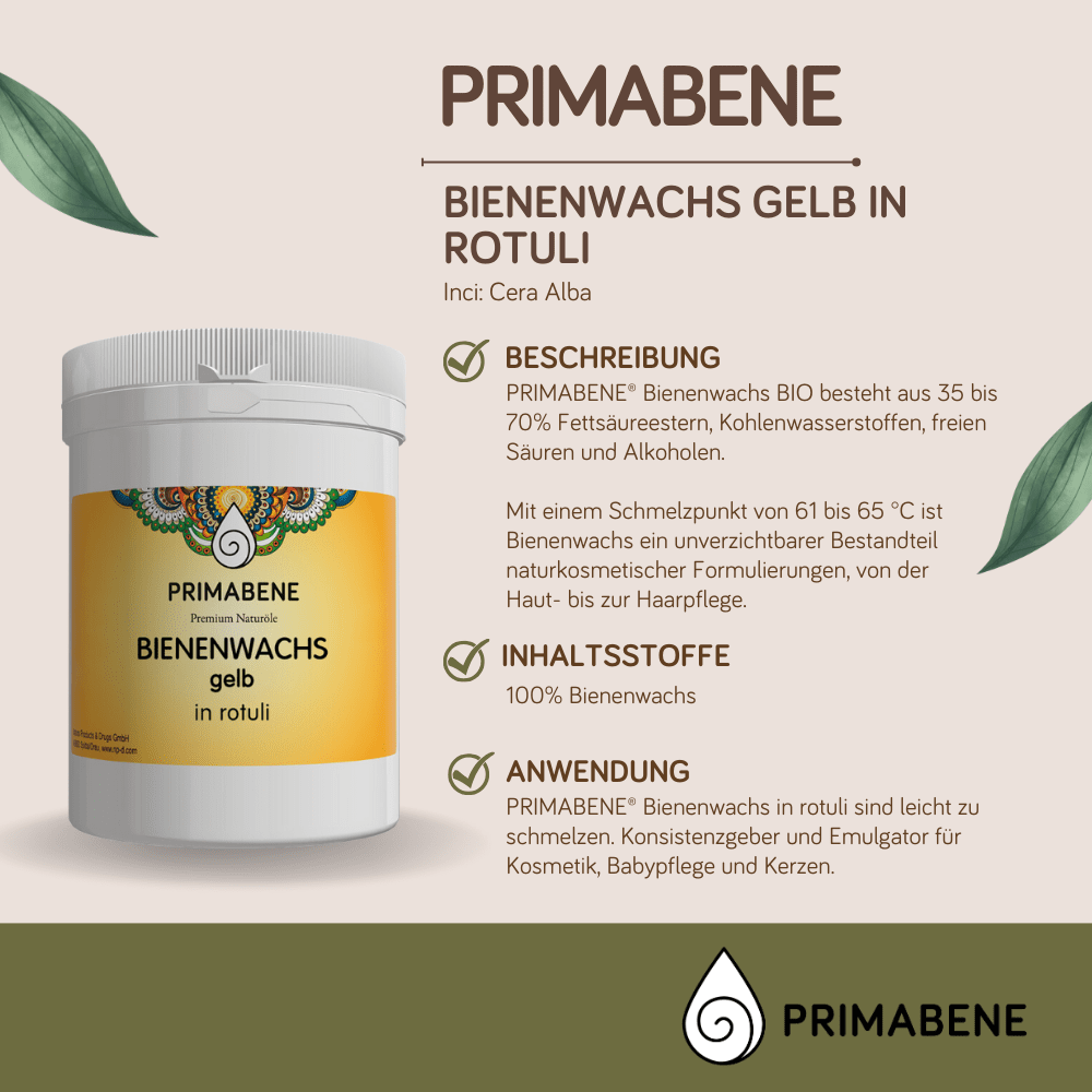 Bild von Bienenwachs gelb in rotuli